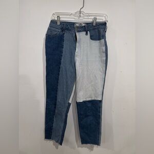Hollister Women's Dual-Tone Blue Straight Jeans